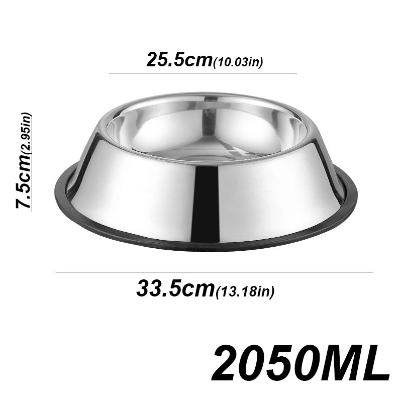 Stainless Steel Pet Dog Bowl Stainless Steel Feeder Skidproof Anti-ant Shape Cat Dog Bowls Food Accessories Pet Supplies 6 Sizes