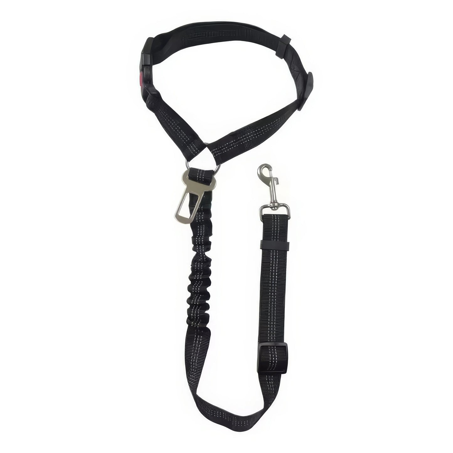 1 Black Pet Car Safety Rope, Anti Slip Buckle Design, Elastic Safety Restraint Belt, Suitable for Small and Large Dogs