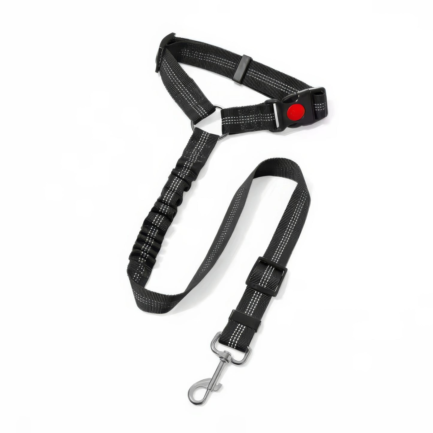 1 Black Pet Car Safety Rope, Anti Slip Buckle Design, Elastic Safety Restraint Belt, Suitable for Small and Large Dogs