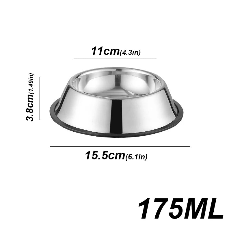 Stainless Steel Pet Dog Bowl Stainless Steel Feeder Skidproof Anti-ant Shape Cat Dog Bowls Food Accessories Pet Supplies 6 Sizes