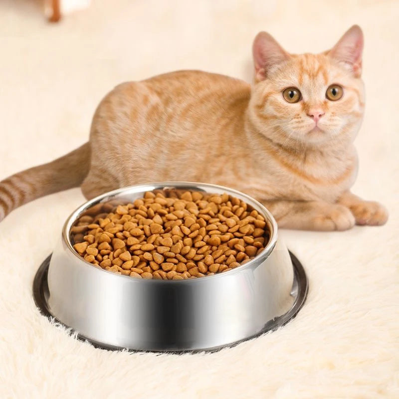 Stainless Steel Pet Dog Bowl Stainless Steel Feeder Skidproof Anti-ant Shape Cat Dog Bowls Food Accessories Pet Supplies 6 Sizes