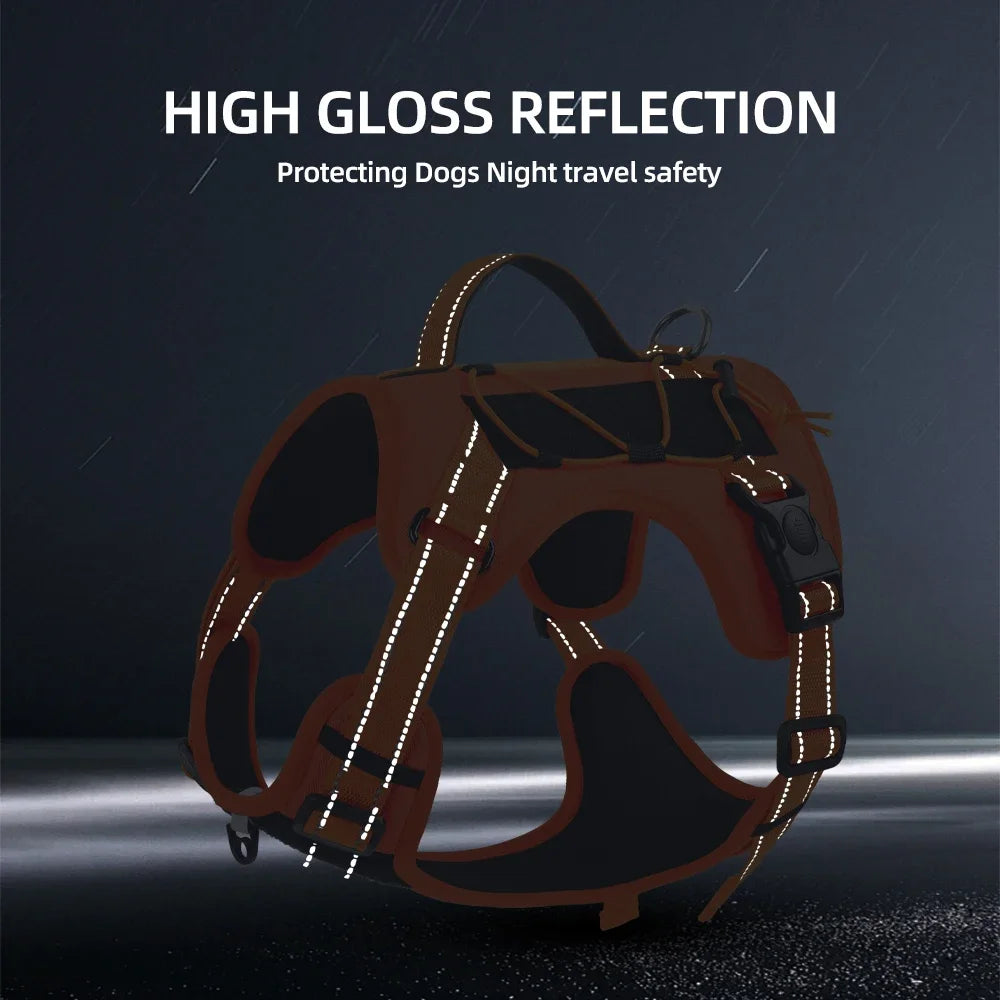 Pet Harness Multi Functional Nylon Reflective Dog Harness Adjustable No Pull Comfortable Control Dog Chest Harness Pet Supplies