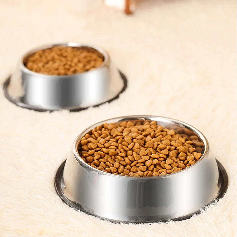 Stainless Steel Pet Dog Bowl Stainless Steel Feeder Skidproof Anti-ant Shape Cat Dog Bowls Food Accessories Pet Supplies 6 Sizes