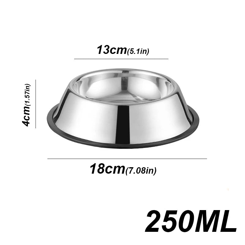 Stainless Steel Pet Dog Bowl Stainless Steel Feeder Skidproof Anti-ant Shape Cat Dog Bowls Food Accessories Pet Supplies 6 Sizes