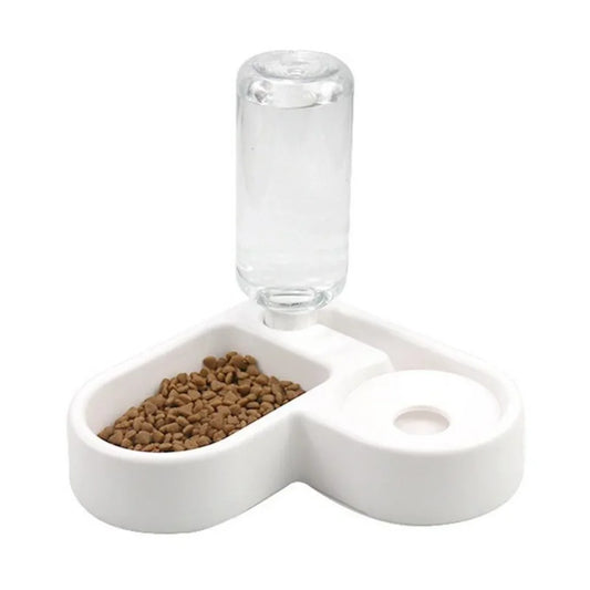 Automatic 500ml Pet Feeder & Water Bowl, Portable Slow-Feed Food Dish for Cats & Dogs, Living Room & Bedroom Use