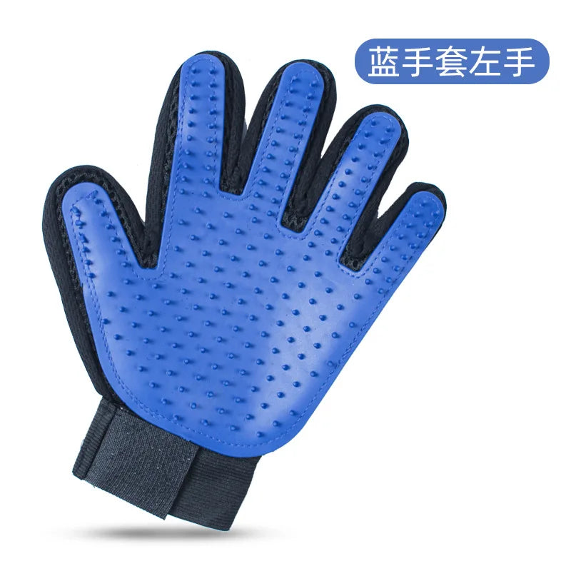 Pet Grooming Kit for Dog Cat Rabbit Fur 2 Sided Grooming Brush Bath Cleaning Glove De-Shedding De-Matting Pet Hair