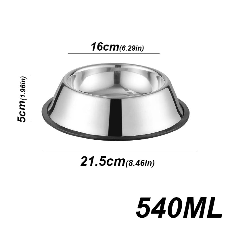 Stainless Steel Pet Dog Bowl Stainless Steel Feeder Skidproof Anti-ant Shape Cat Dog Bowls Food Accessories Pet Supplies 6 Sizes