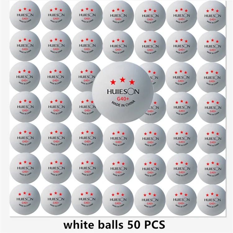 Huieson 3 Star Ping Pong Balls 50~100 PCS ABS 40+ New Material Table Tennis Balls Ping Pong Balls For Competition