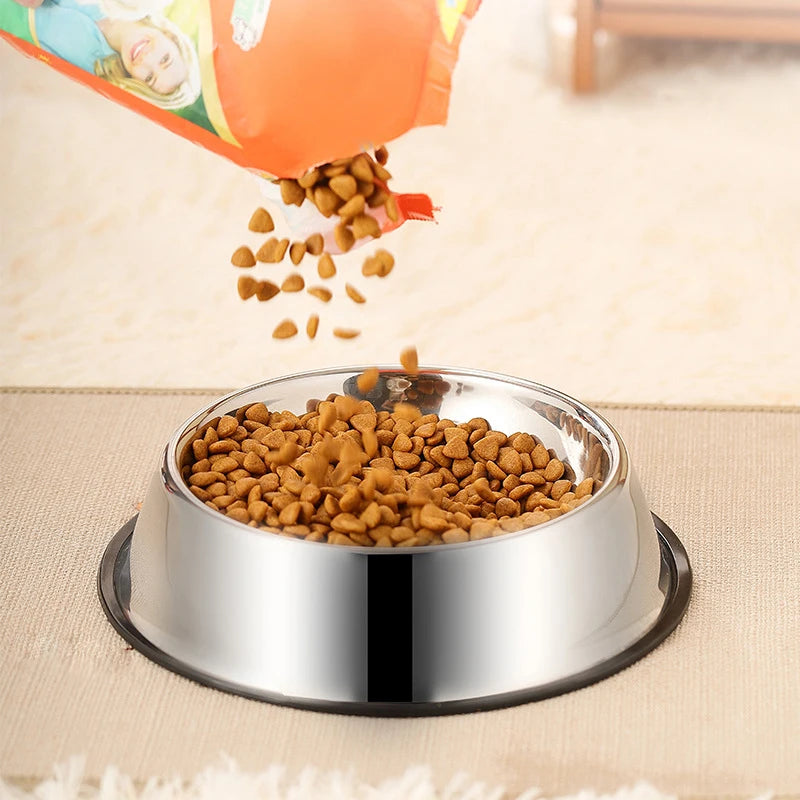 Stainless Steel Pet Dog Bowl Stainless Steel Feeder Skidproof Anti-ant Shape Cat Dog Bowls Food Accessories Pet Supplies 6 Sizes