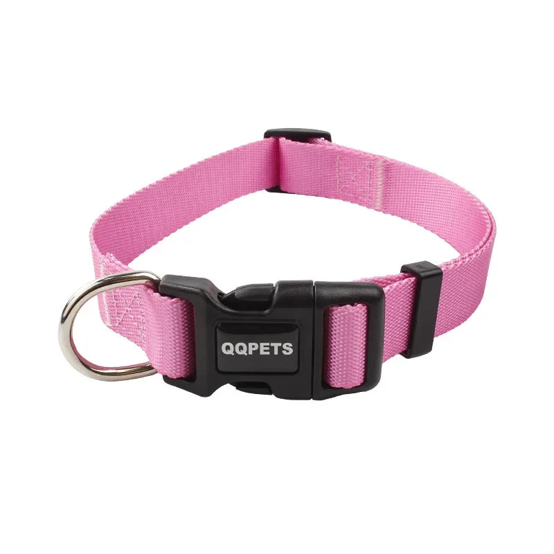Nylon Adjustable Dog Collar Leash Lead Pet Cat Dog Collar Traction Leash Suitable for Small Large Dogs Bulldog Pugs Beagle