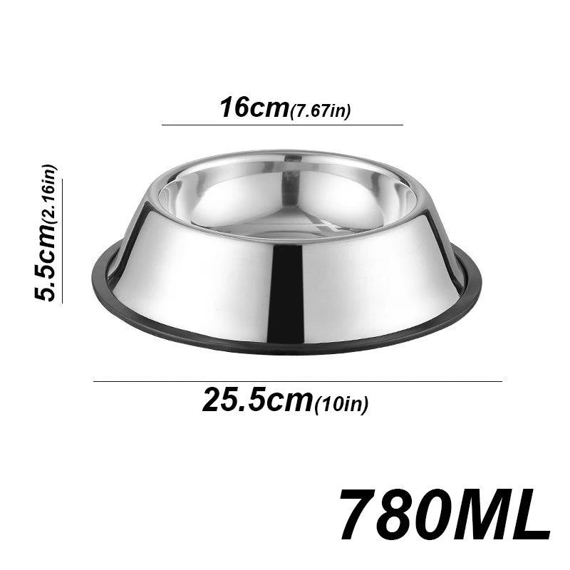 Stainless Steel Pet Dog Bowl Stainless Steel Feeder Skidproof Anti-ant Shape Cat Dog Bowls Food Accessories Pet Supplies 6 Sizes