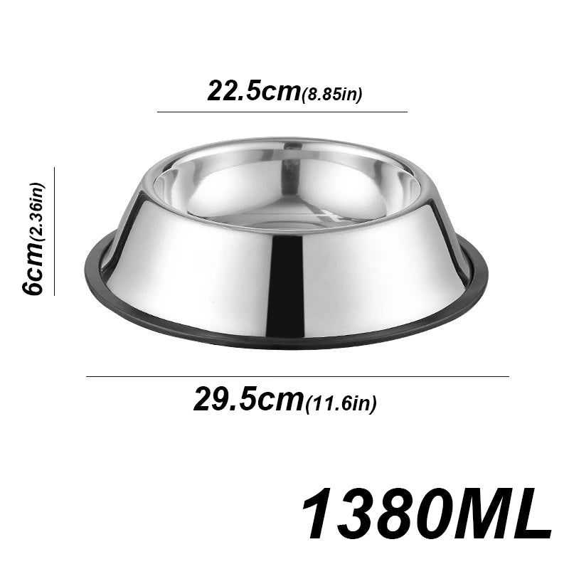 Stainless Steel Pet Dog Bowl Stainless Steel Feeder Skidproof Anti-ant Shape Cat Dog Bowls Food Accessories Pet Supplies 6 Sizes