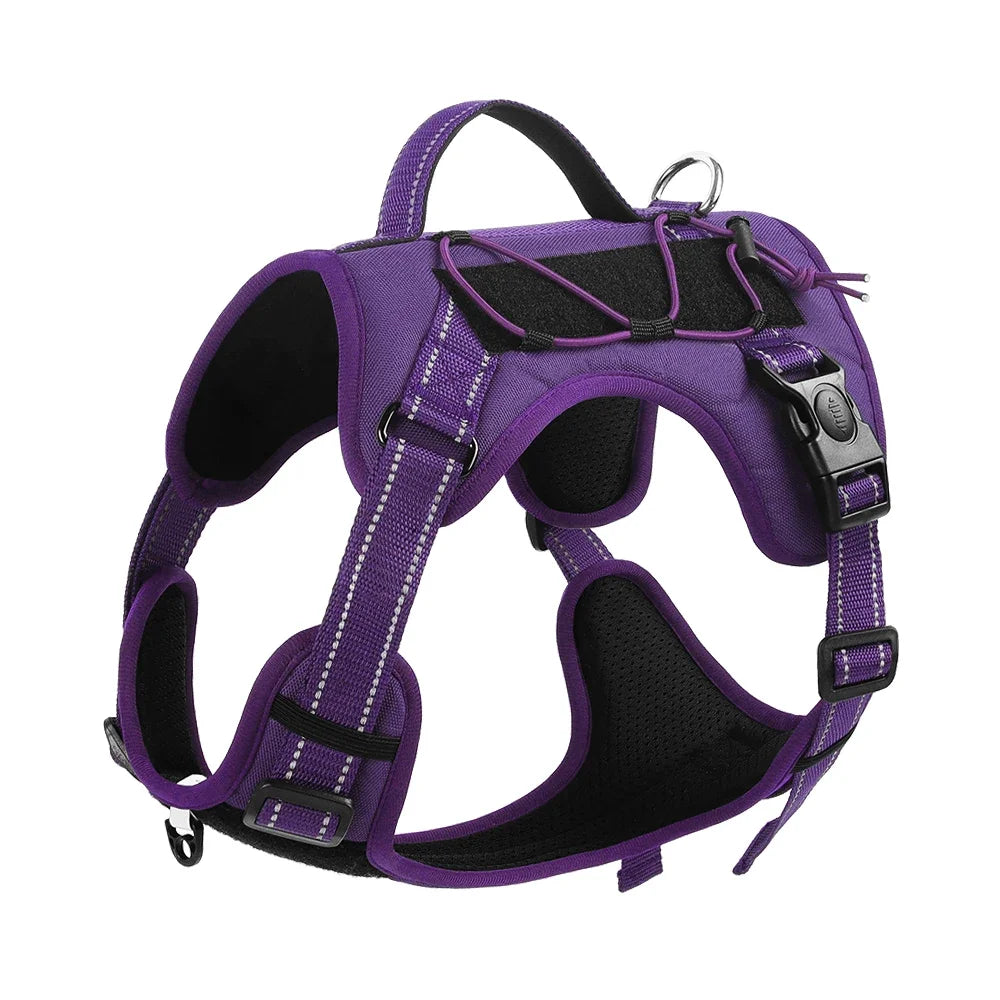 Pet Harness Multi Functional Nylon Reflective Dog Harness Adjustable No Pull Comfortable Control Dog Chest Harness Pet Supplies